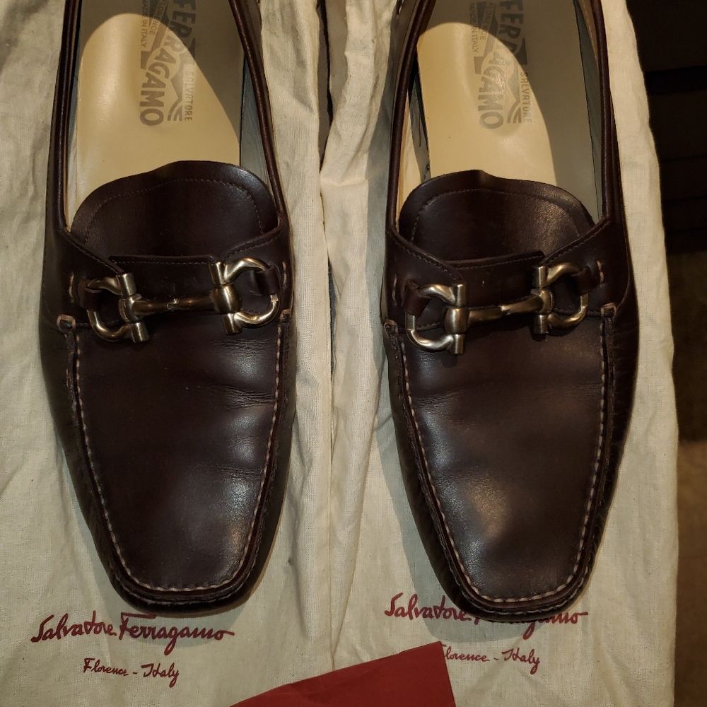 Salvatore Ferragamo Men Shoes Brown Size 10